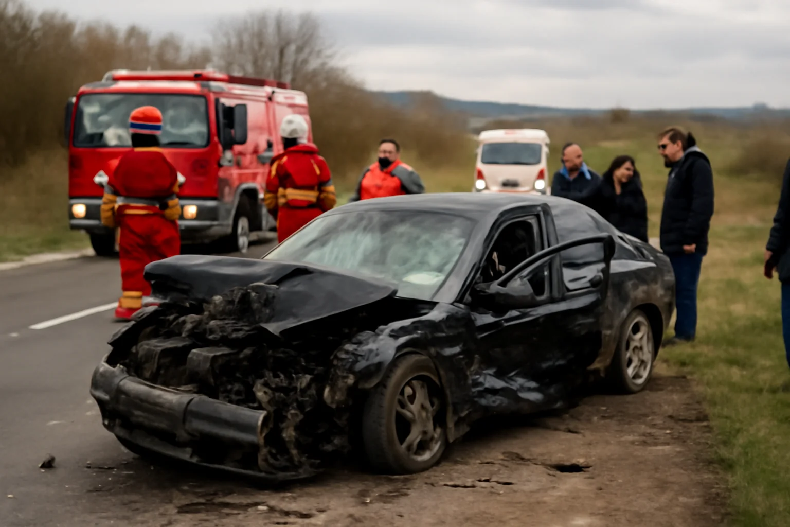 Accident rutier grav la Buzău, pe DN 1B, în zona Pietroasele: o persoană a murit, șase au fost rănite