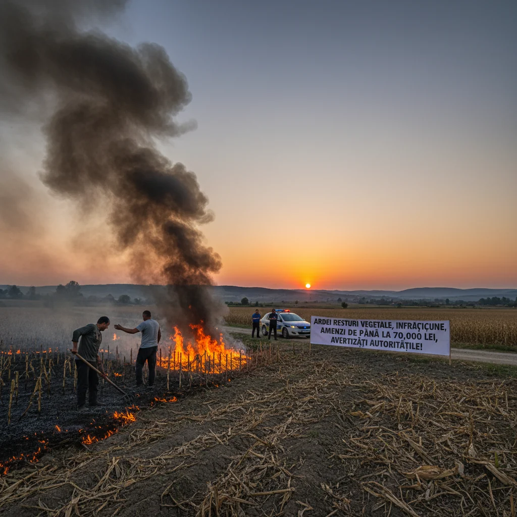Arderea resturilor vegetale este infracțiune, amenzi mari aplicate