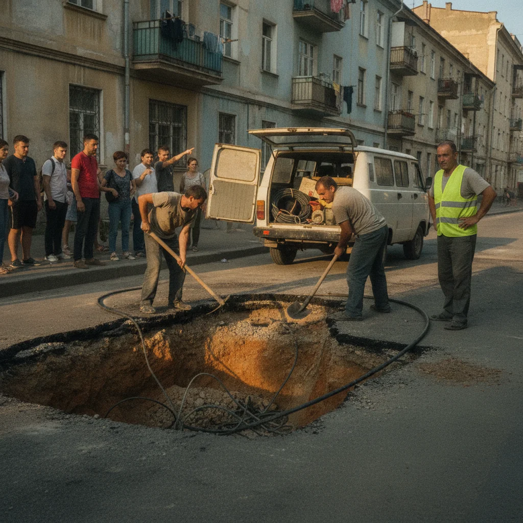 Asfalt nou spart în Buzău, intervenție gaze fără aviz