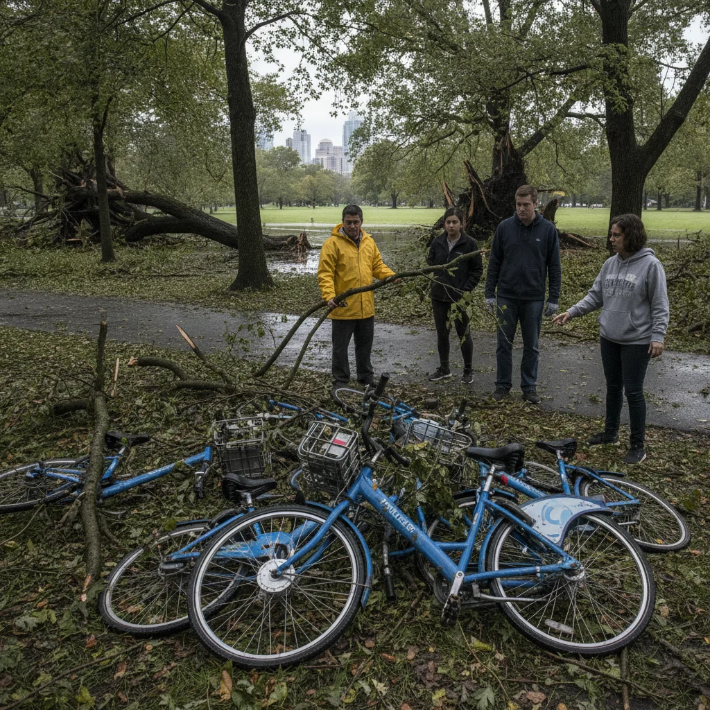 Bicicletele Velocity Buzău, avariate de furtună și vandalism