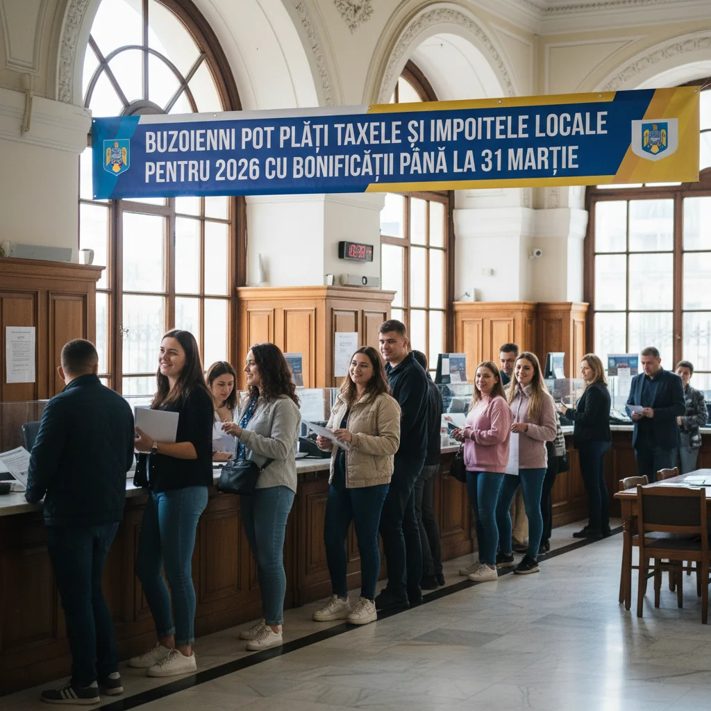 Buzoienii pot achita în avans taxele locale pentru 2026, cu bonificații, până la 31 martie