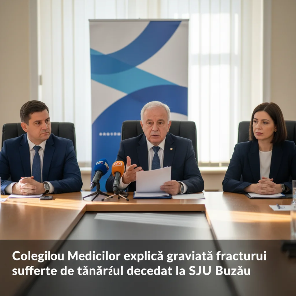 Colegiul Medicilor explică la Buzău de ce fractura de femur a tânărului decedat este considerată cu risc vital