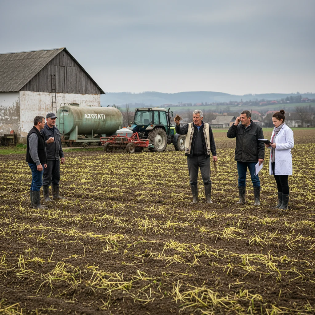 Control la o fermă din comuna Ziduri, județul Buzău, după sesizări privind fertilizarea cu azotați