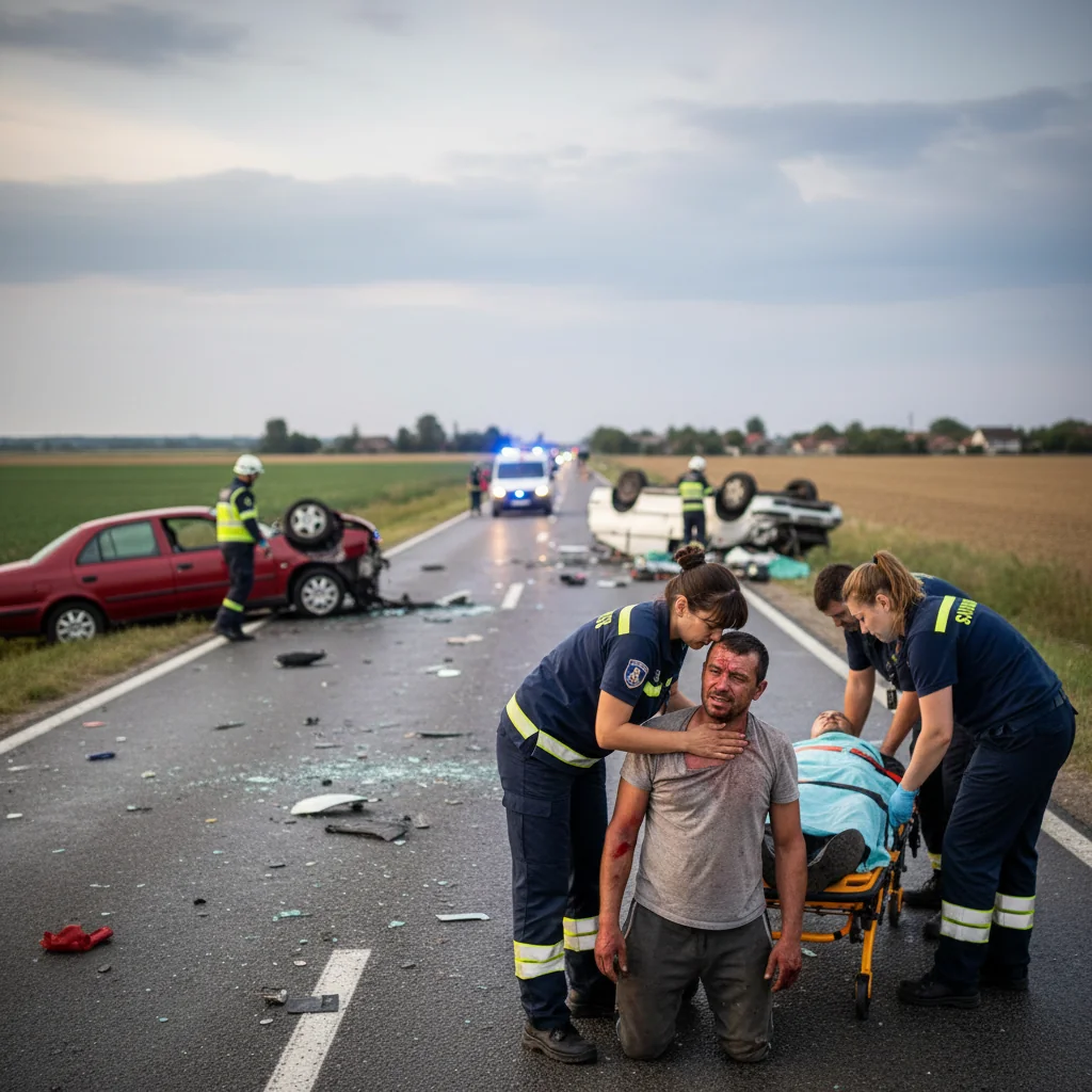 Două persoane rănite într-un accident pe DN2 E85, în județul Buzău