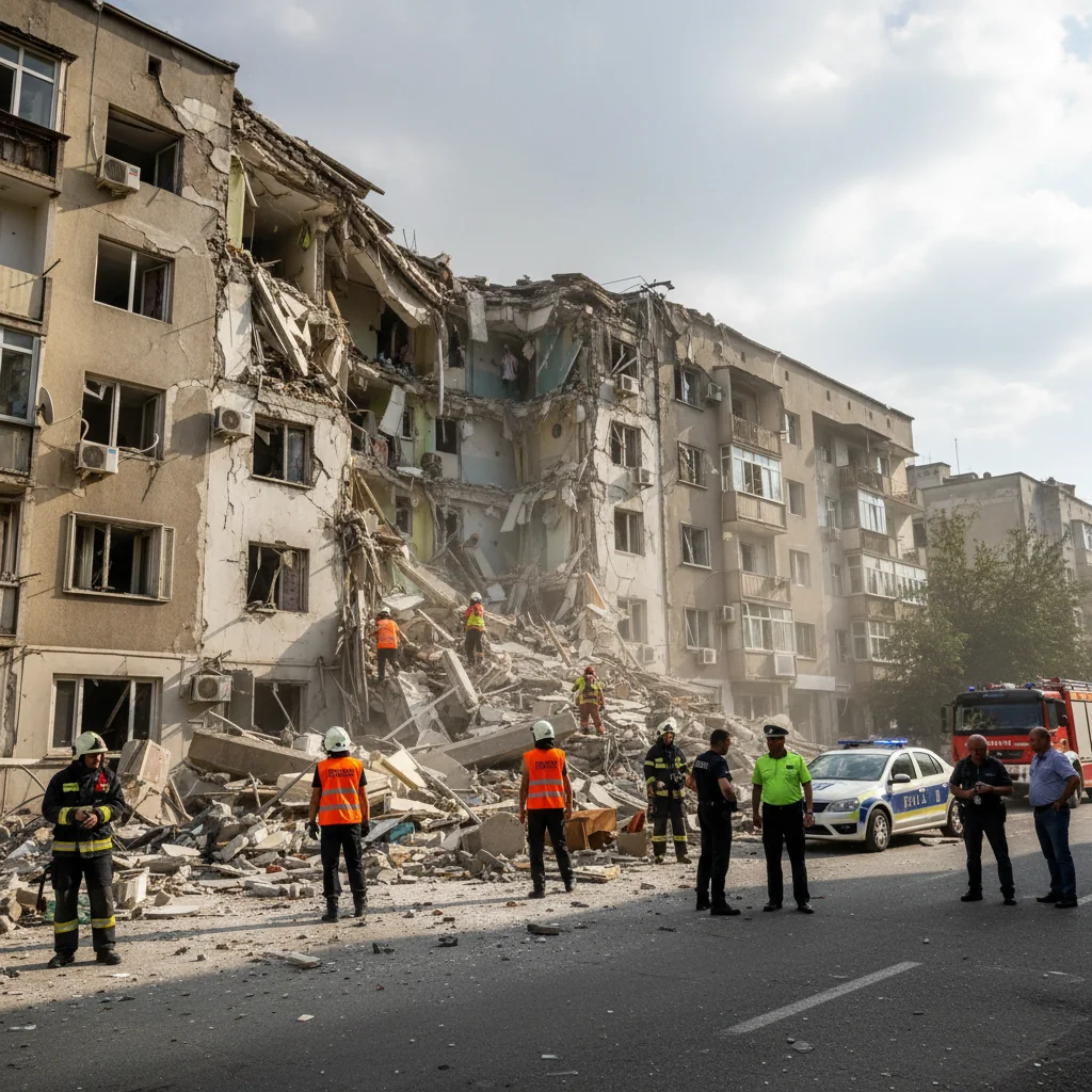 Explozie într-un apartament din Buzău: un bărbat rănit și mai multe locuințe avariate