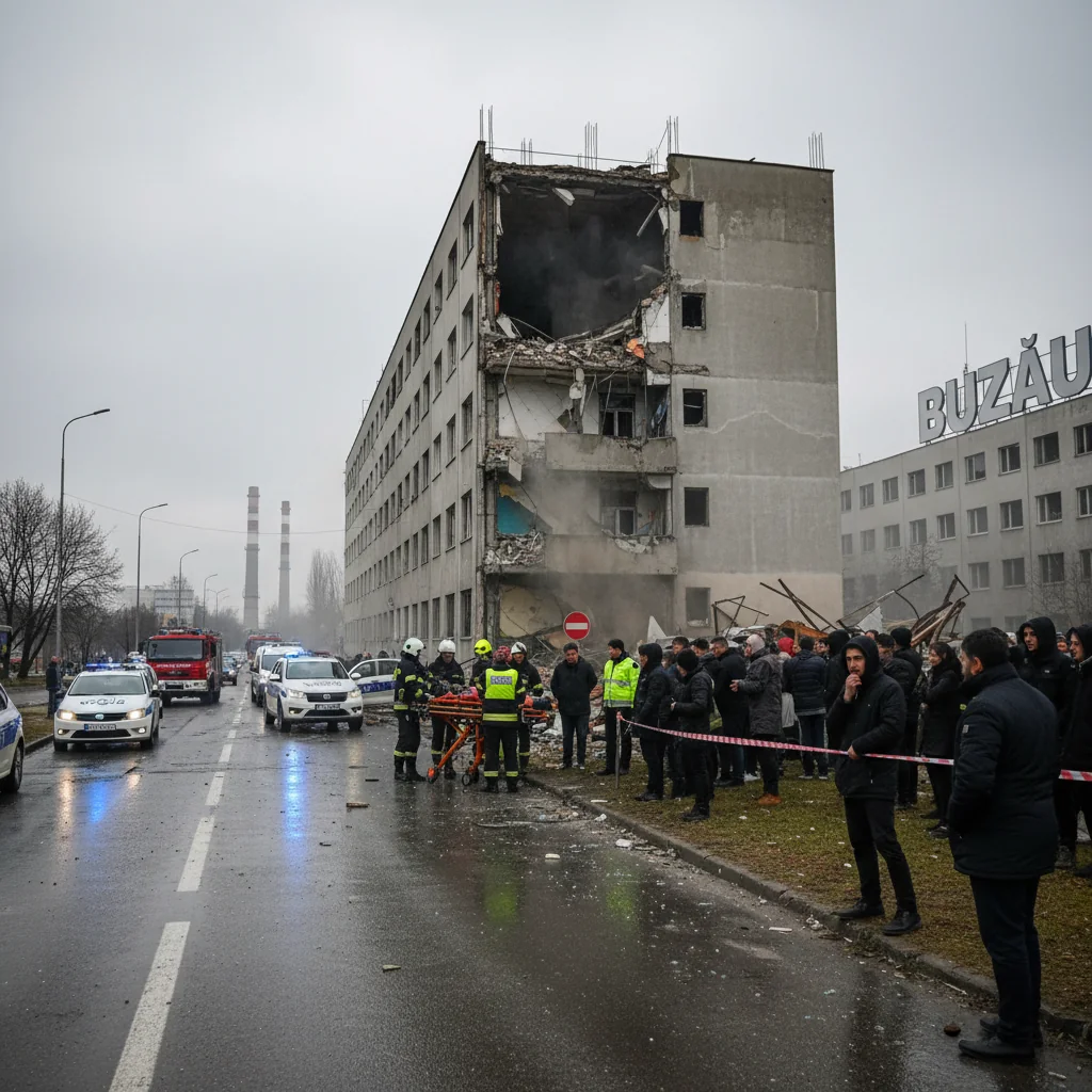 Explozie într-un bloc de nefamiliști din Buzău, în Zona Industrială: zeci de locuințe afectate