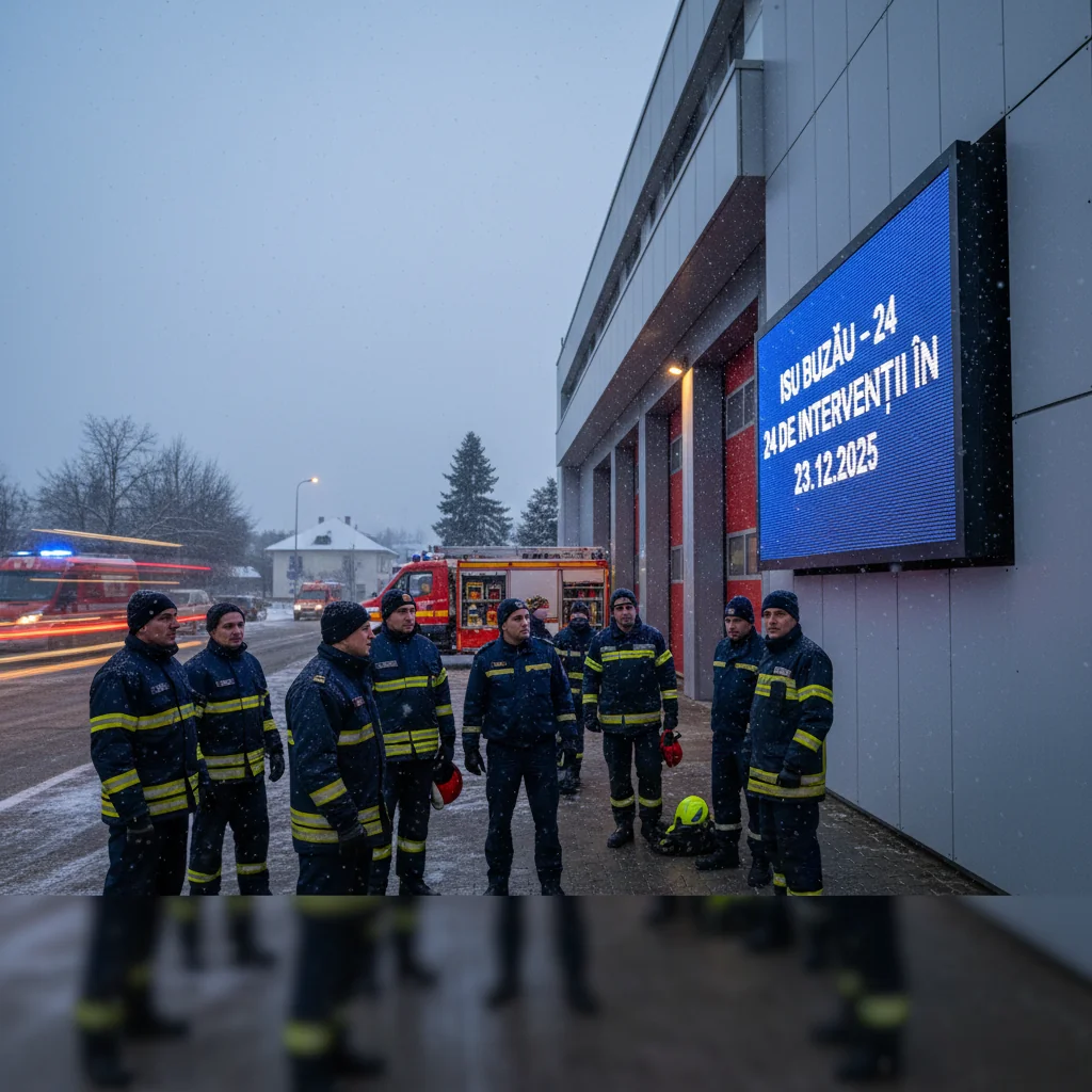 Intervenții ale ISU în Buzău pe 23 decembrie: 24 de misiuni într-o singură zi