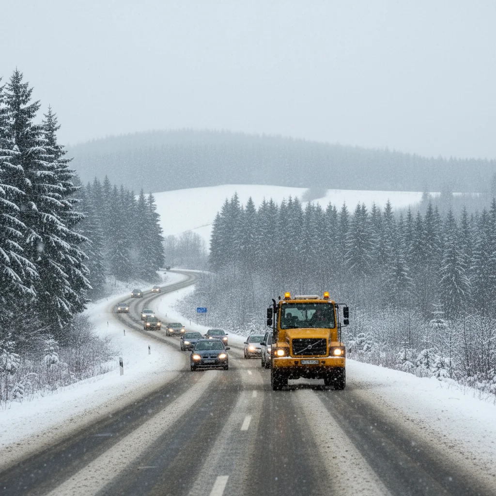 Ninsori ușoare și trafic rutier în condiții de iarnă la Buzău, anunțate de Centrul INFOTRAFIC