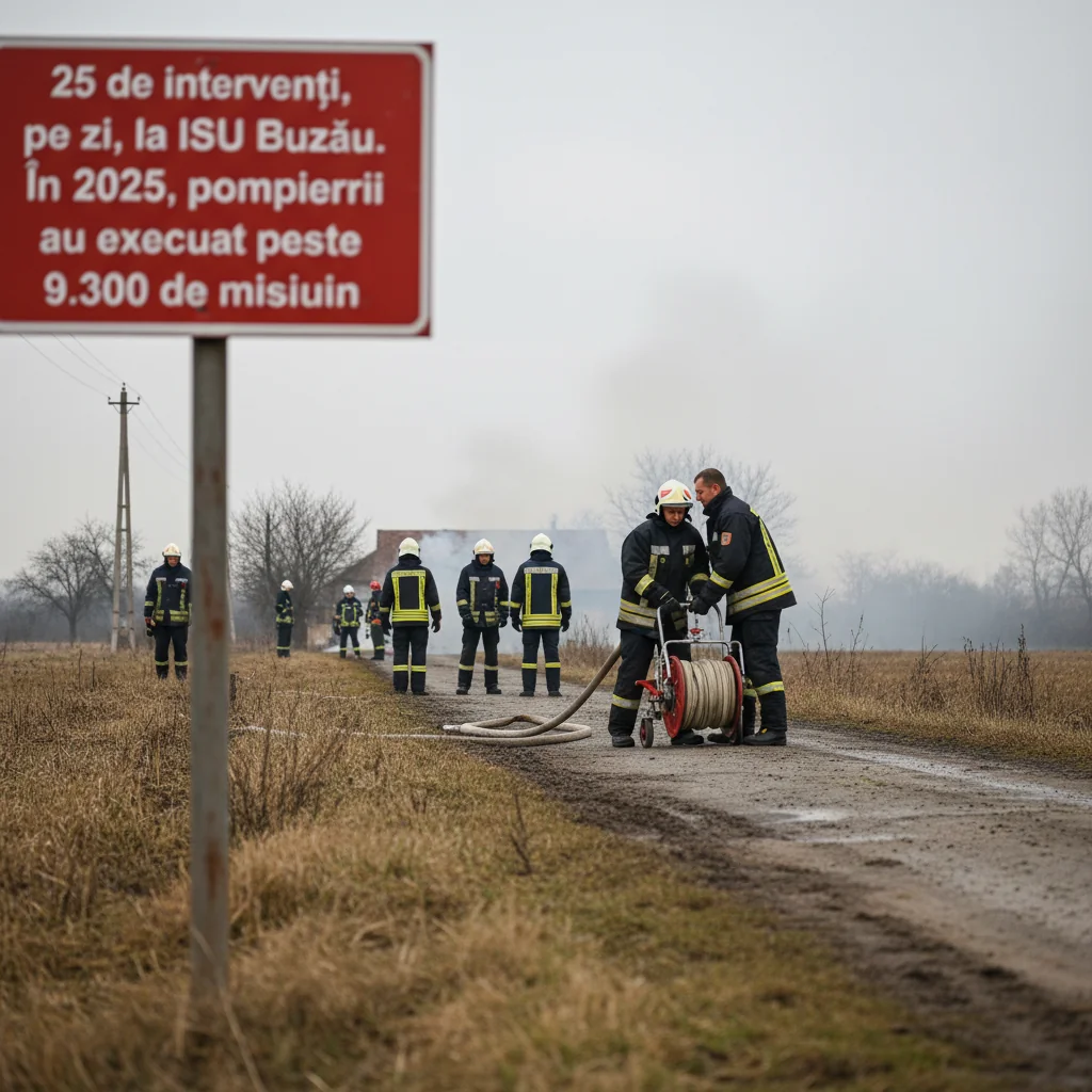 Pompierii din Buzău au răspuns zilnic la 25 de solicitări; în 2025, au realizat mai mult de 9.300 de intervenții