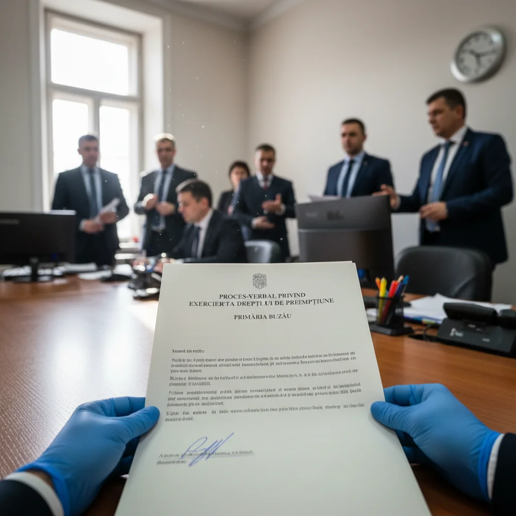 Proces-verbal privind dreptul de preempțiune, publicat de Primăria Buzău