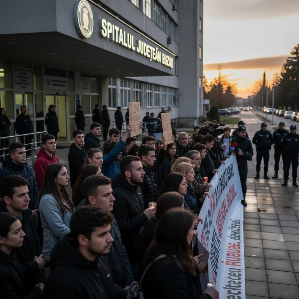 Protest spontan la Spitalul Județean din Buzău după moartea unui pacient de 25 de ani