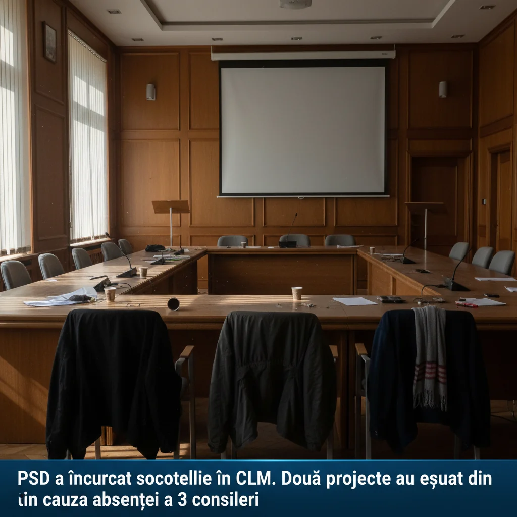PSD a eșuat în CLM din cauza absenței a 3 consilieri