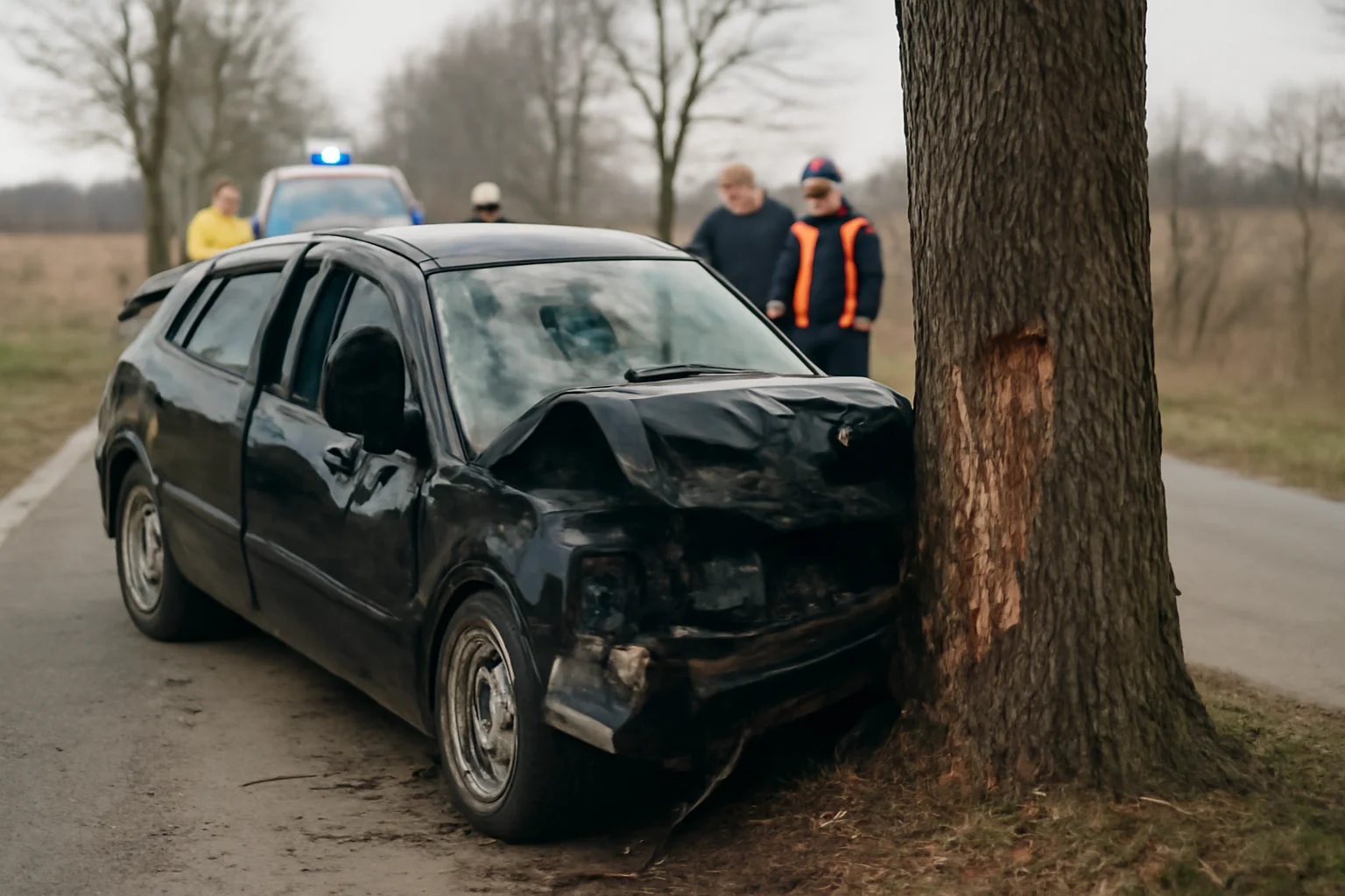 Șofer din Buzău mort într-un accident pe DJ 203D–DJ 204D, după impactul cu un copac