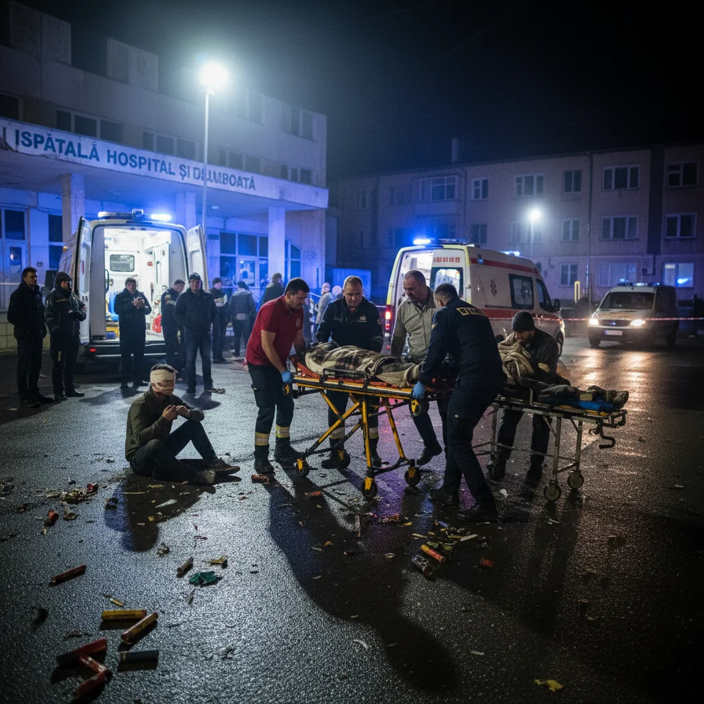 Trei persoane rănite de artificii la Buzău, un tânăr de 25 de ani transferat în stare gravă la București